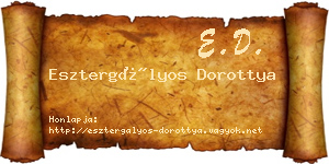 Esztergályos Dorottya névjegykártya